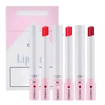 Палитра для губ Velvet Matte Lipstick Design Cigarette Case Makeup Long-Stick Non-Stick Kit 4 цвета, D 3PCS, 3 шт.