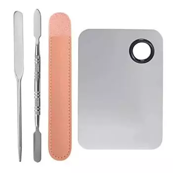 Палитра для макияжа из нержавеющей стали, шпатель, профессиональный косметический инструмент для смешивания основ, помады, косметического миксера для дизайна ногтей 1 Set