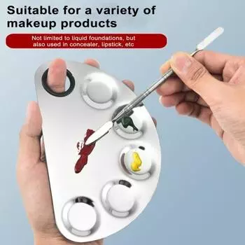 Палитра для макияжа Профессиональная палитра для смешивания пигментов из нержавеющей стали для дизайна ногтей для смешивания аксессуаров A