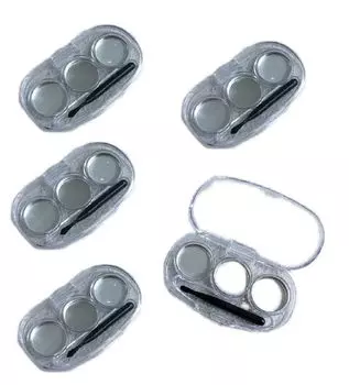 Палитра для макияжа, пустой контейнер, прозрачный, 3 места, сменные тени для век, самодельная косметика, разделенная на клейкую бумагу, в комплекте чехол, контейнер, контейнер, QT-176 чистый