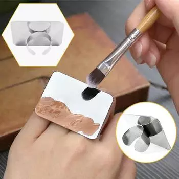 Палитра для макияжа с гладкой и легкой поверхностью для нанесения из нержавеющей стали Легко очищаемая палетка для пальцев для женщин