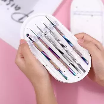 Палитра для ногтей, ручка, поднос для мытья посуды, контейнер для жидких акриловых акварельных красок, маникюрный дисплейный инструмент 1 pcs