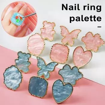 Палитра для окраски кольцевых ногтей. Цвета имитации ракушки. Палитра для окраски инструментов для маникюра. A розовый