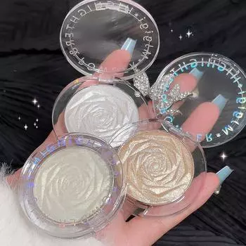 Палитра хайлайтеров Rose Contouring Fine Shimmer Тени для век Тени для носа Лицо Тела Выделение картофельной текстуры для выделения или наложения макияжа глаз 01#