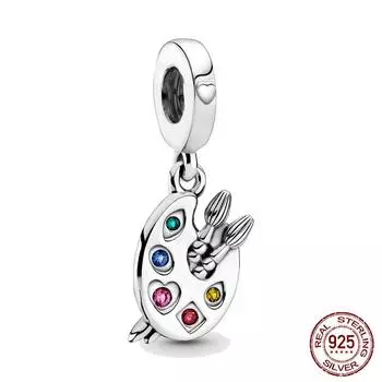 Палитра художника из стерлингового серебра 925 пробы с подвесками, подходящие браслеты для женщин, изготовление ювелирных изделий своими руками белый