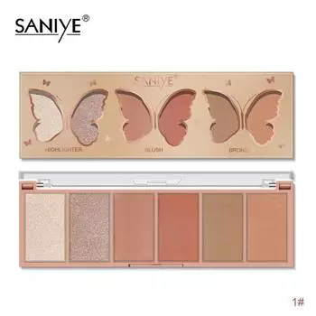 Палитра из шести цветов для подравнивания, матовые тени для век, румяна, контуринг, легкая в окрашивании