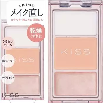 Палитра KiSS Makeup Retouch Palette N 01 для сухого и шелушащегося типа 3,1 г Палитра для ретуши макияжа с тремя функциями: мультибальзам, консилер и хайлайтер.
