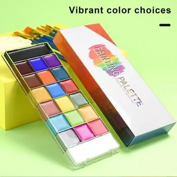 Палитра красок для лица из 20 цветов с 10 кистями для рисования кремом для Хэллоуина, Рождества, косплея, вечеринки, боди-арта разноцветный