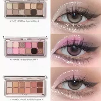 Палитра матовых мерцающих теней для век с 12 цветами, ненасыщенными смешанными цветами, высококачественными земляными тонами, создающими прохладную атмосферу и стойкий макияж.