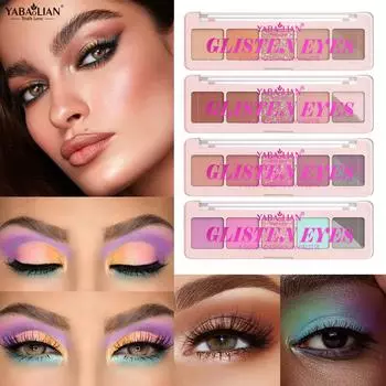 Палитра разноцветных глянцевых теней для век с микроблестками, матовая дымка, мерцающая водостойкая палетка теней для век