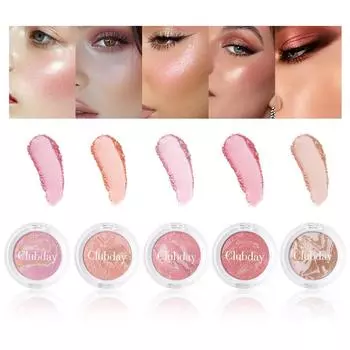 Палитра румян Baked Blush Powder Palette Brighten Marbleized Blush 2 в 1 Пудровые румяна и хайлайтер | Стойкий легкий смешиваемый макияж для лица 01