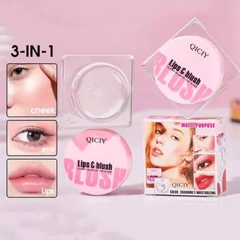 Палитра румян для губ, теней для век, телесного макияжа, естественного блика, контуринга и осветления лица 01# TRANSPARENT