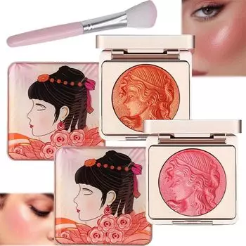 Палитра румян для щек Embossed Smooth Powder Blush, Палитра румян с тиснением Powder Blush, Палетка пудровых румян для щек Face Palette, Палетка пудровых румян