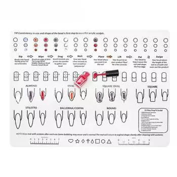 Палитра силиконовых ковриков для ногтей для настольных ковриков для практики ногтей, наклейки с печатными подушечками, палитра 40x30x0.06cm белый