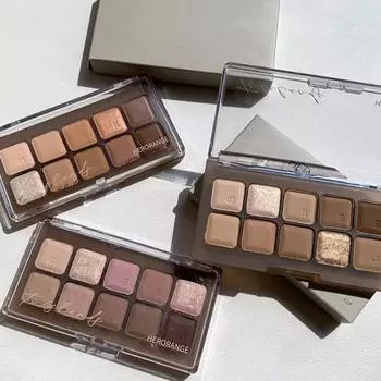 Палитра теней для век 15 г, нелетучая пудра, долговечная, низкая насыщенность, 10 цветов, осень-зима, оранжевый, коричневый, цвет чая с молоком, тени для век, женские поставки