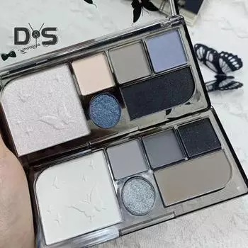 Палитра теней для век 6 цветов, мерцающие матовые, натуральные, нюдовые, стойкие, водостойкие, высокопигментированные, женские, контурирующие, румяна, принадлежности для макияжа глаз чёрный