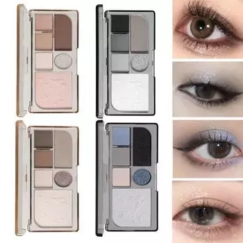 Палитра теней для век 6 цветов, мерцающие матовые, натуральные, нюдовые, стойкие, водостойкие, высокопигментированные, женские, контурирующие, румяна, принадлежности для макияжа глаз синий