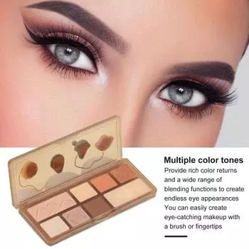 Палитра теней для век 8 цветов, мерцающие матовые, стойкие, водостойкие, с высоким содержанием пигмента D