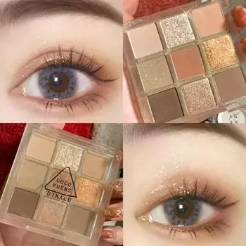 Палитра теней для век 9/7 цветов Rose Pink Earth Pearl Matte Milk Tea Glitter Makeup Lasting Korean Cosmetics Set, B03