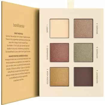 Палитра теней для век bareMinerals Mineralist Eyeshadow Palette Sunlit, 6 цветов в теплых нейтральных тонах, вдохновленных тропическими побережьями в сумерках x 7,8 г (6 1,3 г)