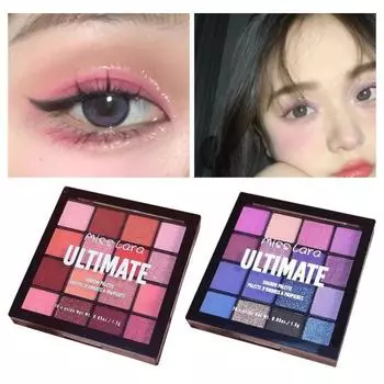 Палитра теней для век Безопасные ингредиенты Мягкая текстура Яркий цвет Не вызывает аллергии Высокая пигментация 16 цветов Блестящая палитра теней для век Продукт для макияжа для женщин зелёный