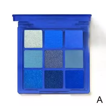 Палитра теней для век Blue Makeup Matte Yellow Neon Shine Shimmer 9 цветов, синий, 1 шт.