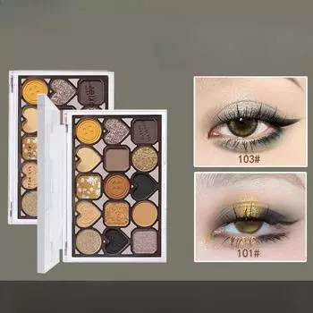Палитра теней для век Button пятнадцать цветов Перламутровый матовый цвет земли Анти-розовый макияж глаз Косметика