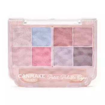 Палитра теней для век Canmake Petite Palette Eyes S01 Aurora Candy с блестками и прозрачным наконечником (Тип игристого вина)