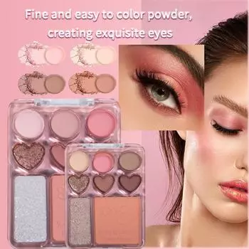 Палитра теней для век Cat Claw 8 цветов, симпатичная палитра для макияжа глаз, стойкие блестящие розовые румяна, тени для век, корейская женская косметика