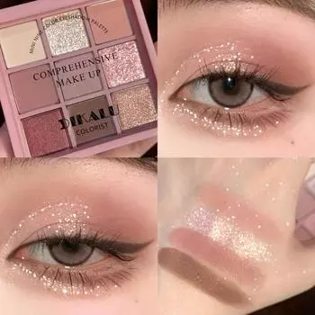 Палитра теней для век Chic из 9 цветов — от естественного до блестящего финиша, легко растушевываемые оттенки для стойкой красоты и многообразных образов