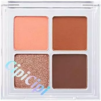 Палитра теней для век CipiCipi Dressy Shadow R Peach Texture MIX 3D Look Serum Состав (02 Пирог)