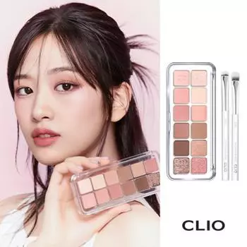 Палитра теней для век Clio Pro Eye Palette Air + эксклюзивный набор кистей, 002 Rose Connect, 1 набор