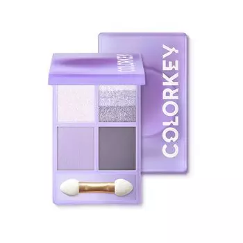 Палитра теней для век COLORKEY Sunset Eyeshadow 4 г, уникальная пудровая палетка с стойким цветом, четыре цвета (#03 Иней)