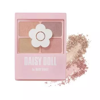 Палитра теней для век DAISY DOLL от MARY QUANT с розовым оттенком, матовая, прозрачная, с градацией цвета, с высокой яркостью, с эффектом ламе. MT ПК-02 5,1г