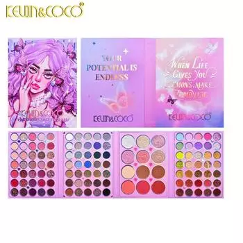 Палитра теней для век Donut, 117 цветов, румяна, хайлайтер, контуринг, перламутровый матовый оттенок, земляной оттенок