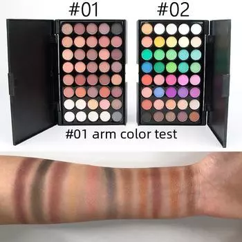 Палитра теней для век Earth Tone из 40 цветов: Перламутровая матовая, нелетучая пудра, дымчатый макияж. null