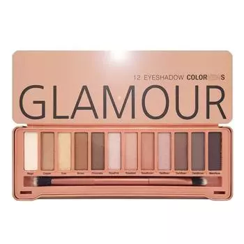 Палитра теней для век Glamour Color News из 12 цветов, смешанные цвета, 1 шт.