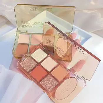 Палитра теней для век из 7 цветов. Румяна. Стойкие матовые и мерцающие тени для век. Высокопигментированные тени для век для ежедневного макияжа глаз. 01#