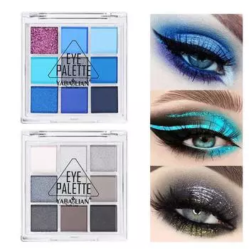 Палитра теней для век из девяти цветов, перламутровые матовые акриловые прозрачные тени для век в форме девяти квадратов