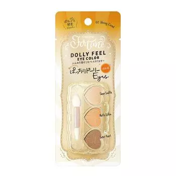 Палитра теней для век KOSE Fortune Dolly Feel Eye Color 02, 3 цвета (Медовый верблюд)