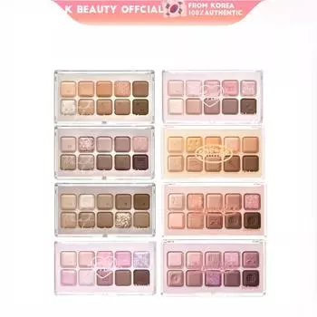 Палитра теней для век Lilybyred Mood Keyboard: 8 цветов, 10 универсальных цветовых палитр, желейная текстура с естественной адгезией и развитием цвета.