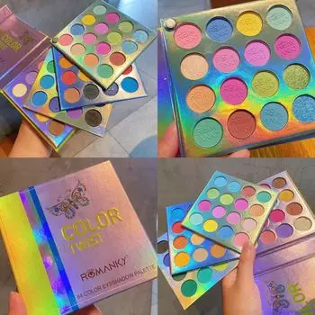 Палитра теней для век Macaron, вращающаяся 64-цветная палитра теней для век, косплей, многоцветный макияж