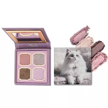 Палитра теней для век MilleFee My Kitty (02 Рэгдолл) Cat 4 Colors Eye Shadow Lame Purple Pink Makeup MilleFee