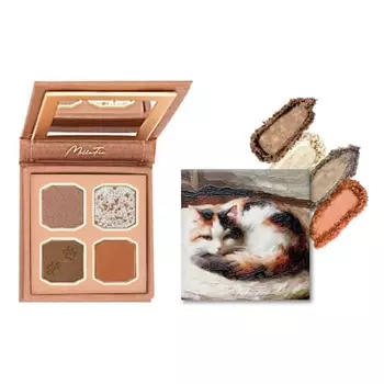 Палитра теней для век MilleFee My Kitty (03 Калико Кот) Cat 4 Colors Eye Shadow Lame Orange Brown Makeup MilleFee