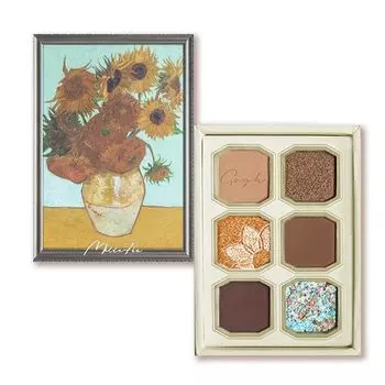 Палитра теней для век MilleFee Painting, 6 цветов, палитра для макияжа глаз, оранжевые тени для век Lame Van Gogh (11 Подсолнухов)