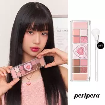 Палитра теней для век Peripera All Take Mood Like + кисть, оттенок 01 Prestige Pink, 1 набор