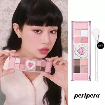 Палитра теней для век Peripera All Take Mood Like + кисть, оттенок 04 Cool Blush, 1 набор