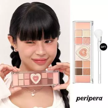 Палитра теней для век Peripera All Take Mood Like + кисть, оттенок 02 Peach Heaven, 1 набор
