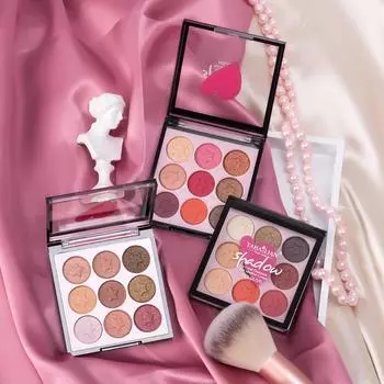 Палитра теней для век с девятью цветами матовых перламутровых теней для век, водостойкая палетка теней для век земляных тонов