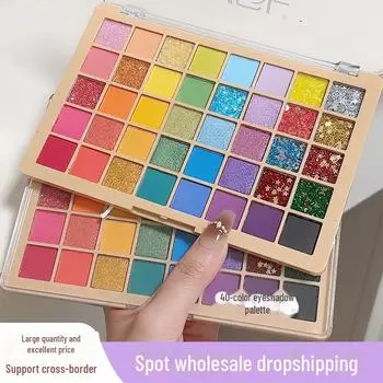 Палитра теней для век с разноцветными блестками ко Дню защиты детей - 40 оттенков для выступлений школьников и сценического макияжа 40 Color Eyeshadow Palette